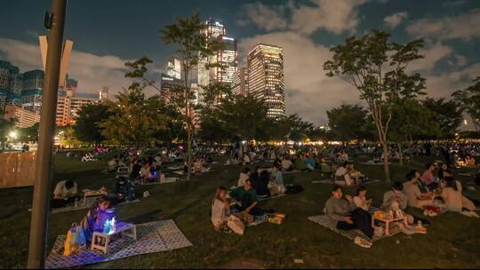 延时拍摄韩国城市夜景