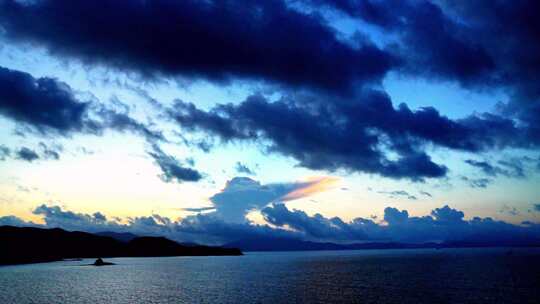 盐洲岛风光（晚霞及月光）