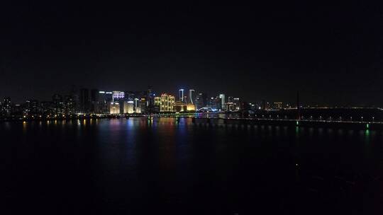 杭州夜景 城市建设 交通 房产 航拍实拍