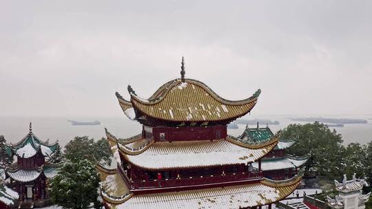 湖南岳阳洞庭湖岳阳楼风光航拍视频素材模板下载