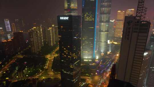 上海市城市地标车流马路交通运输夜晚夜景航