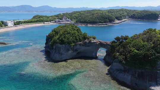 日本 和歌山 白浜 沙滩 航拍视频