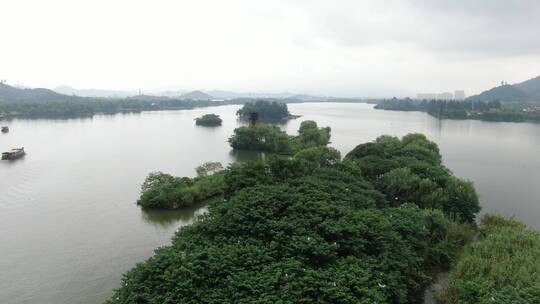 航拍杭州湘湖风景