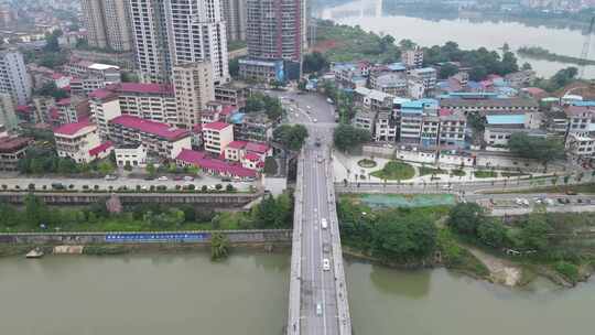 航拍湖南邵阳城市建设