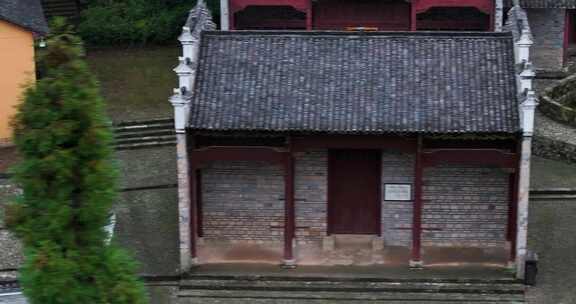 航拍江西井冈山茅坪景区雕塑风光