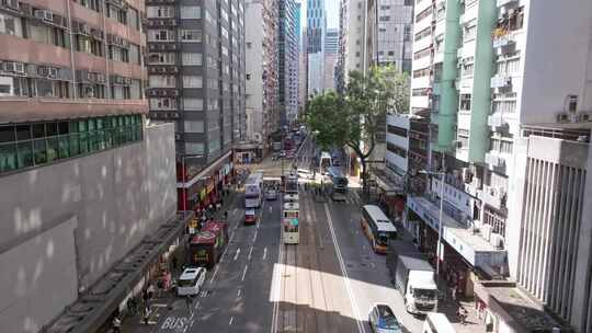 香港维多利亚港中环街景空镜