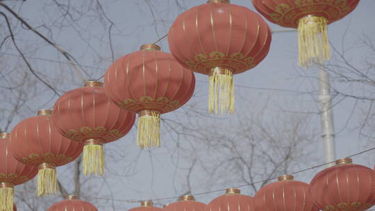 北京胡同过年街景气氛 春节街景氛围