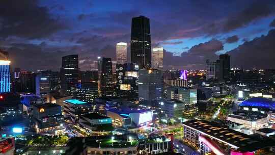 上海徐汇滨江西岸艺术中心CBD夜景航拍