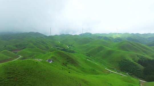 航拍高山牧场田园牧歌自然风光宣传片