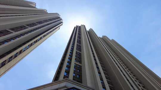 城市的高楼大厦特写空镜头视频素材模板下载