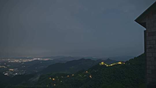 德清莫干山景区夏季雷暴云闪电延时