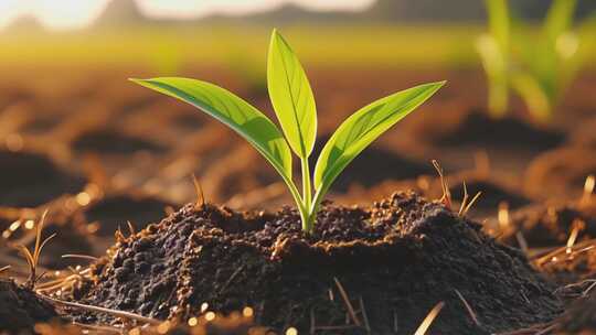 种子发芽幼苗破土而出