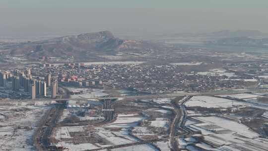 航拍雪景 唯美冬日空镜 立冬 冬至节气