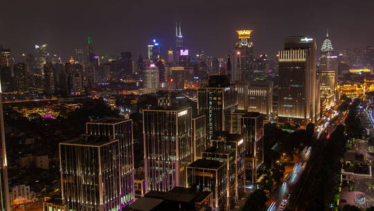 上海夜景-车水马龙