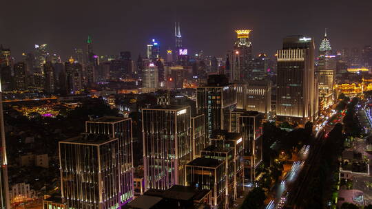 上海夜景-车水马龙视频素材模板下载