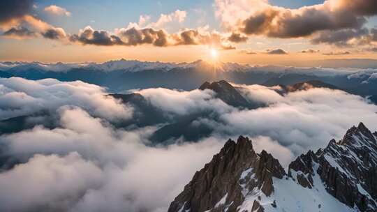 高山云海日出全景