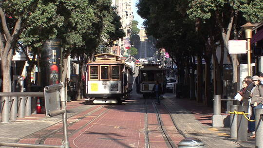 旧金山加州的缆车