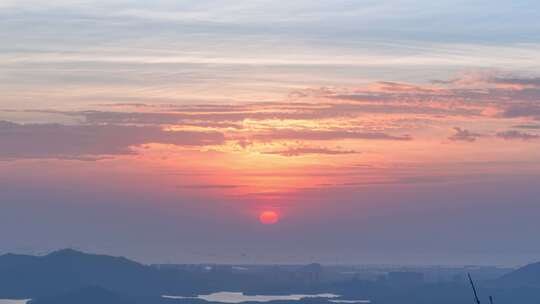 深圳羊台山公园夕阳落日晚霞自然风光延时