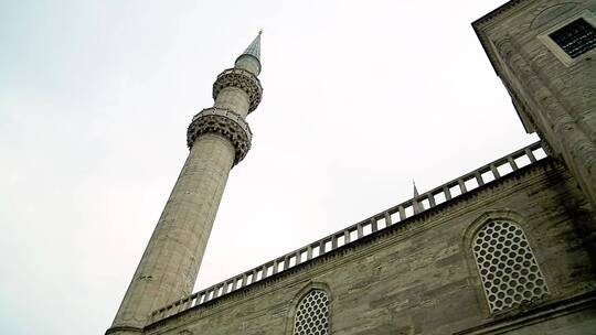 庄重的苏莱曼尼耶清真寺视频素材模板下载