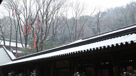 杭州上天竺法喜讲寺下雪天风景