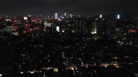 广州越秀区城市夜景与交通