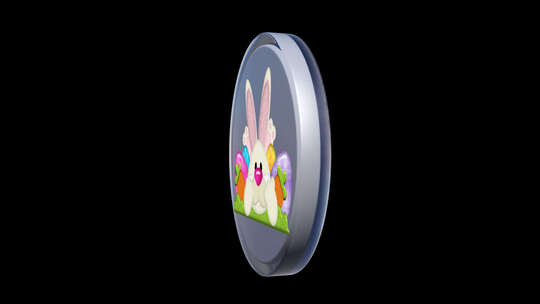带鸡蛋的复活节兔子透明图标视频素材模板下载