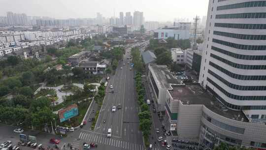 山东济宁城市风光交通航拍