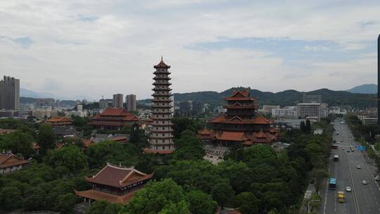 航拍福建福州西禅古寺