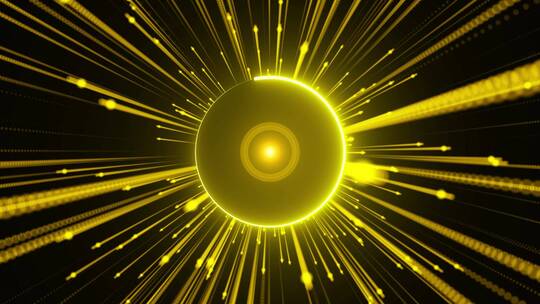 金色粒子光线圆圈背景AE模板