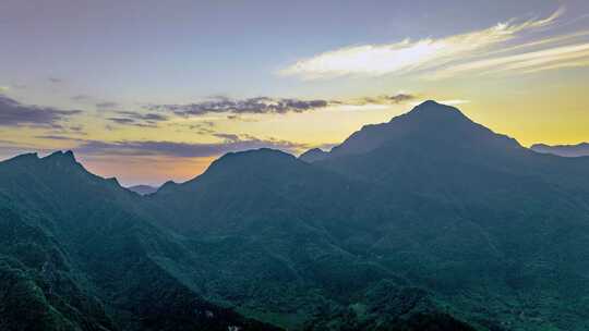 延时航拍重庆金佛山景区日出朝霞云海