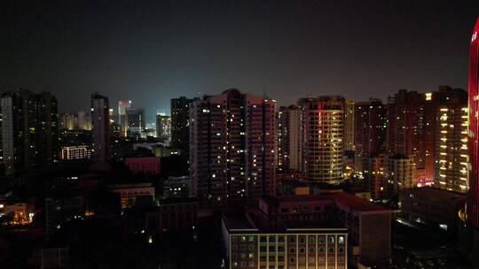 城市航拍夜景万家灯火航拍