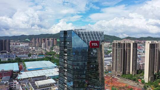 惠州TCL科技大厦航拍视频素材模板下载