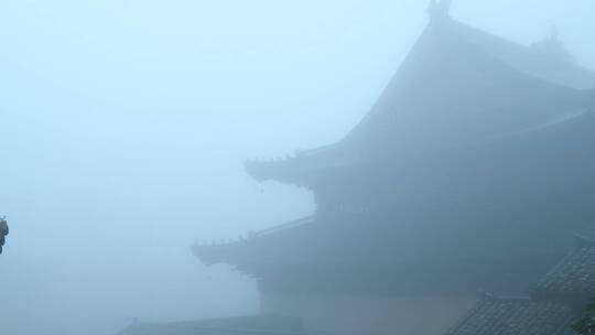 浙江天台山华顶寺雾景视频素材