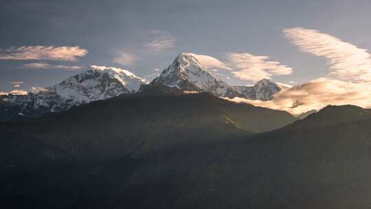 喜马拉雅山脉雪山延时摄影