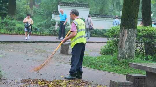 环卫工人在打扫卫生视频素材模板下载