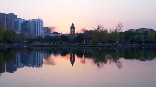 武汉东西湖常青花园中心公园风景