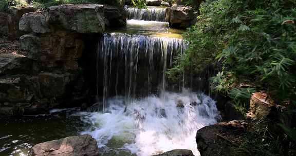 山林森林阳光溪水 流水宁静氛围特写