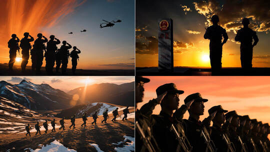 八一建军节军人解放军边防哨所武警战士