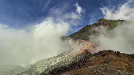 火山区的硫磺云延时消失