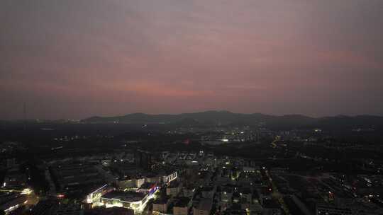 乡镇山间日落晚霞