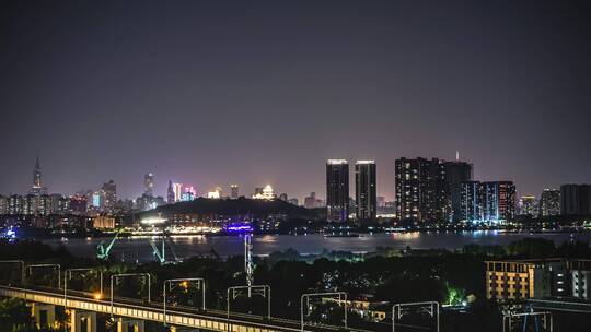 南京长江夜景延时8K视频素材模板下载