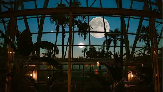 中秋节窗外月亮唯美意境视频