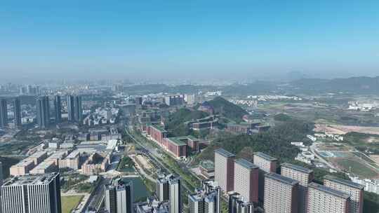 深圳光明区中山大学校区航拍学校建筑风光