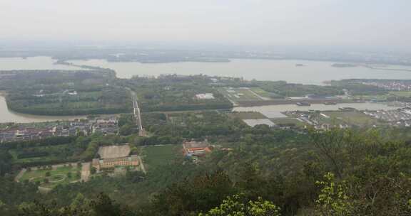 虞山山顶鸟瞰常熟城区