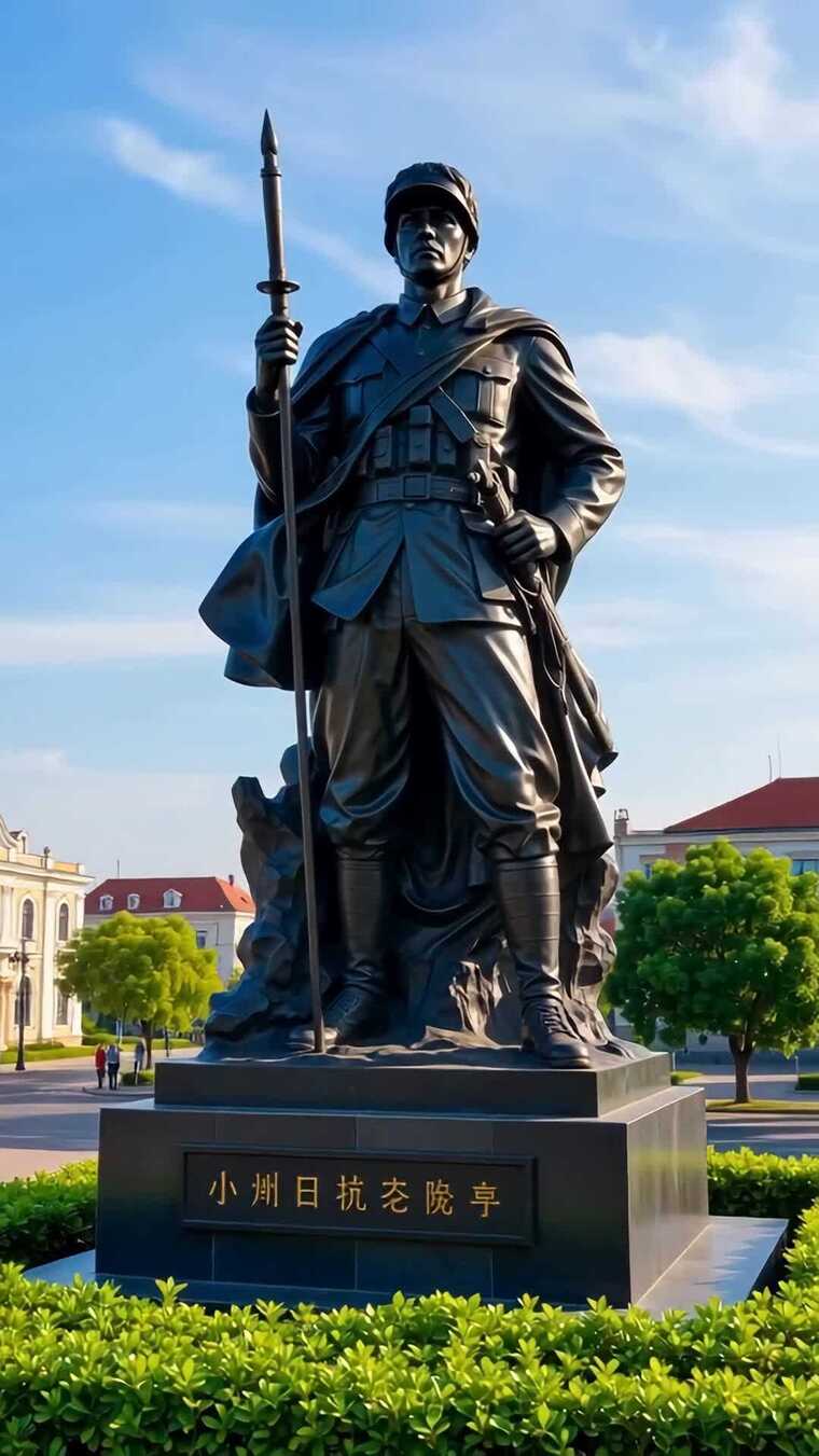 抗日英雄雕像特写