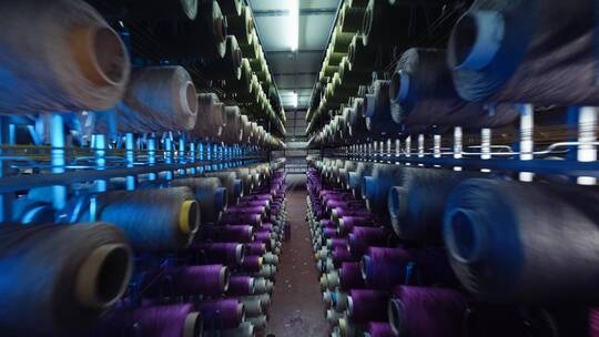 棉纱纺织工厂视频素材模板下载