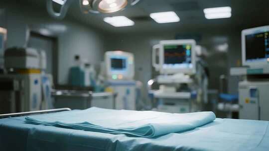 医院手术室病床医疗急救场景视频