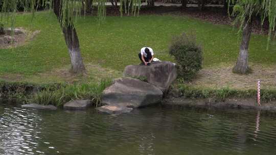 河道保护 青山绿水 河岸视频素材模板下载