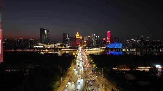 辽宁沈阳夜景城市夜晚灯光