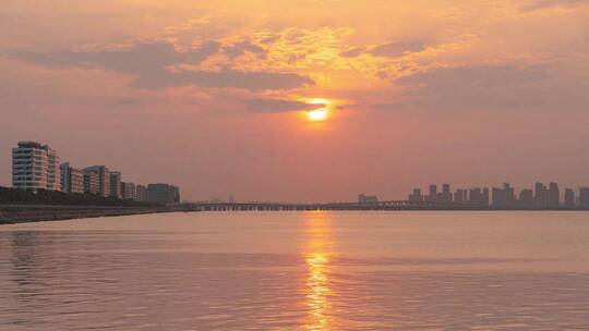 厦门海边日落景观视频素材模板下载